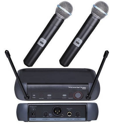 Set 2 Microfoane WG-X58 / X51 Wireless WVNGR Black cu receiver